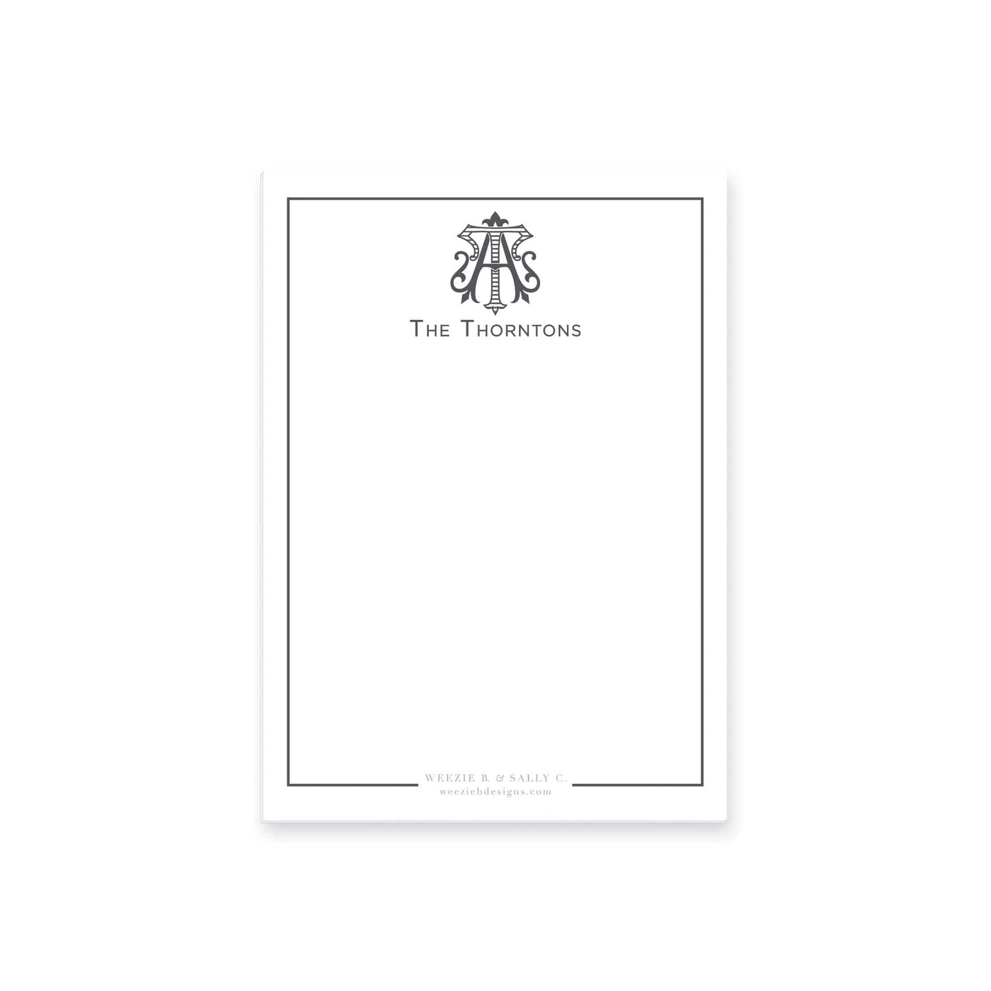 Two-Letter Intertwine Striped Notepad