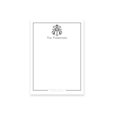 Two-Letter Intertwine Striped Notepad