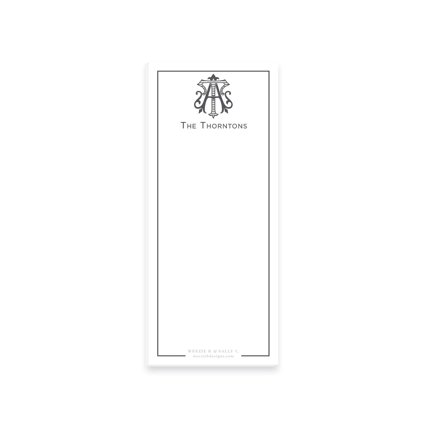 Two-Letter Intertwine Striped Notepad