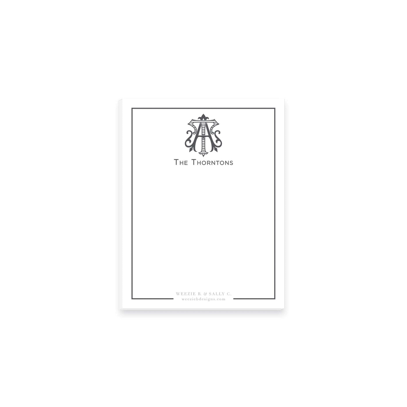 Two-Letter Intertwine Striped Notepad