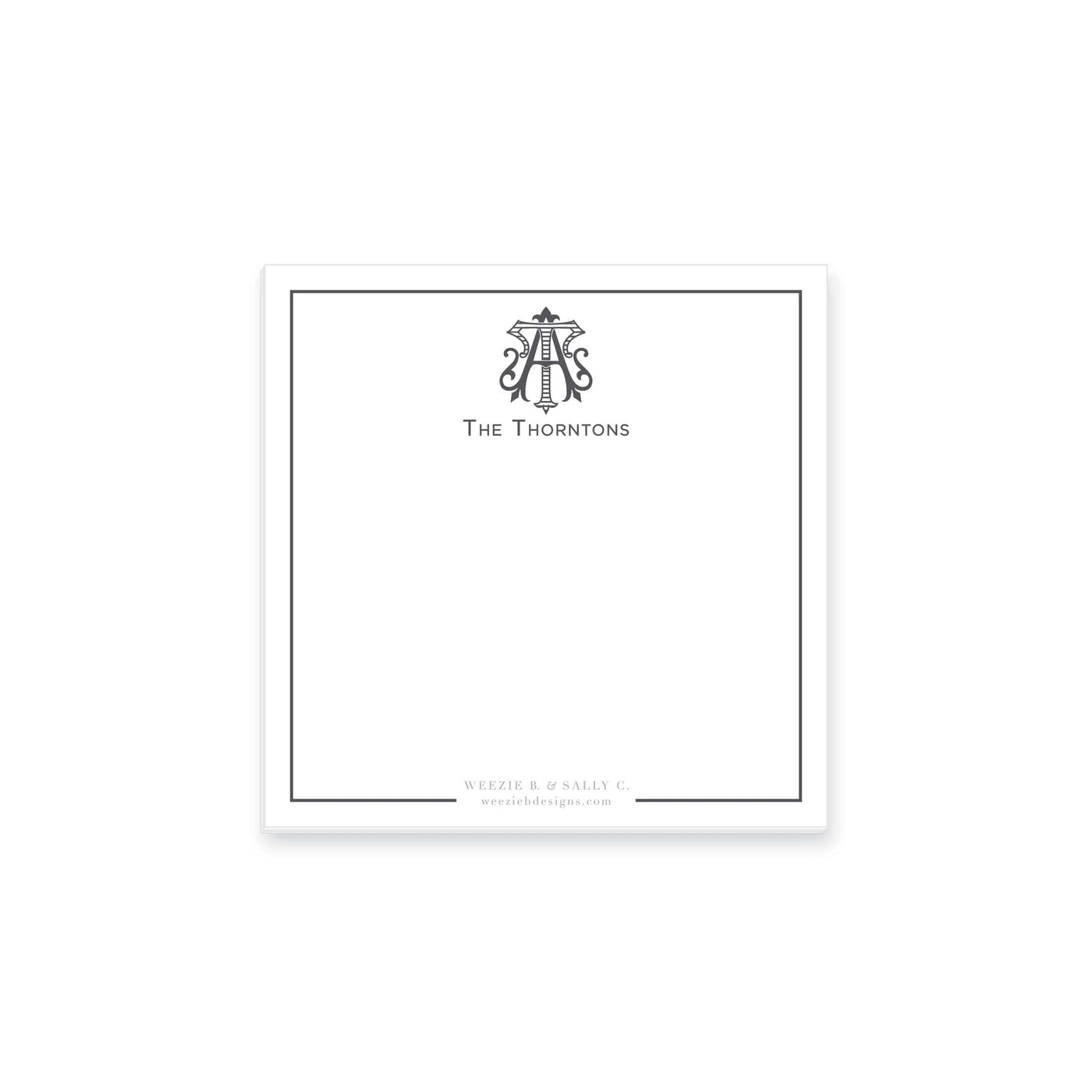Two-Letter Intertwine Striped Notepad