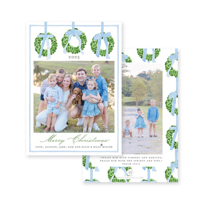 Trio of Wreaths Vertical Christmas Card