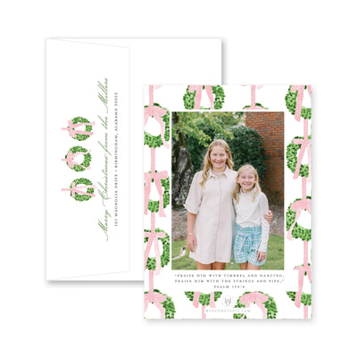 Trio of Wreaths Vertical Christmas Card