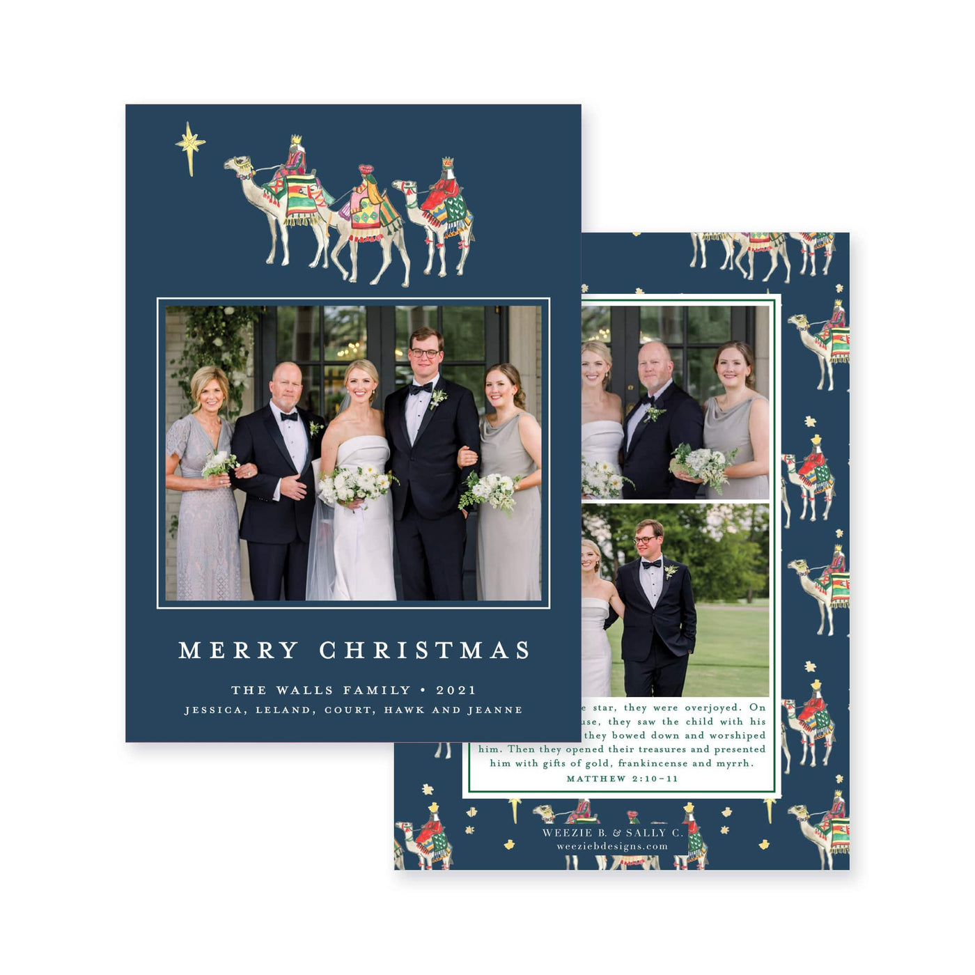 We Three Kings with Border Vertical Christmas Card