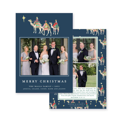 We Three Kings with Border Vertical Christmas Card