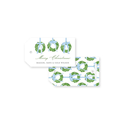 Trio of Wreaths Christmas Gift Tag