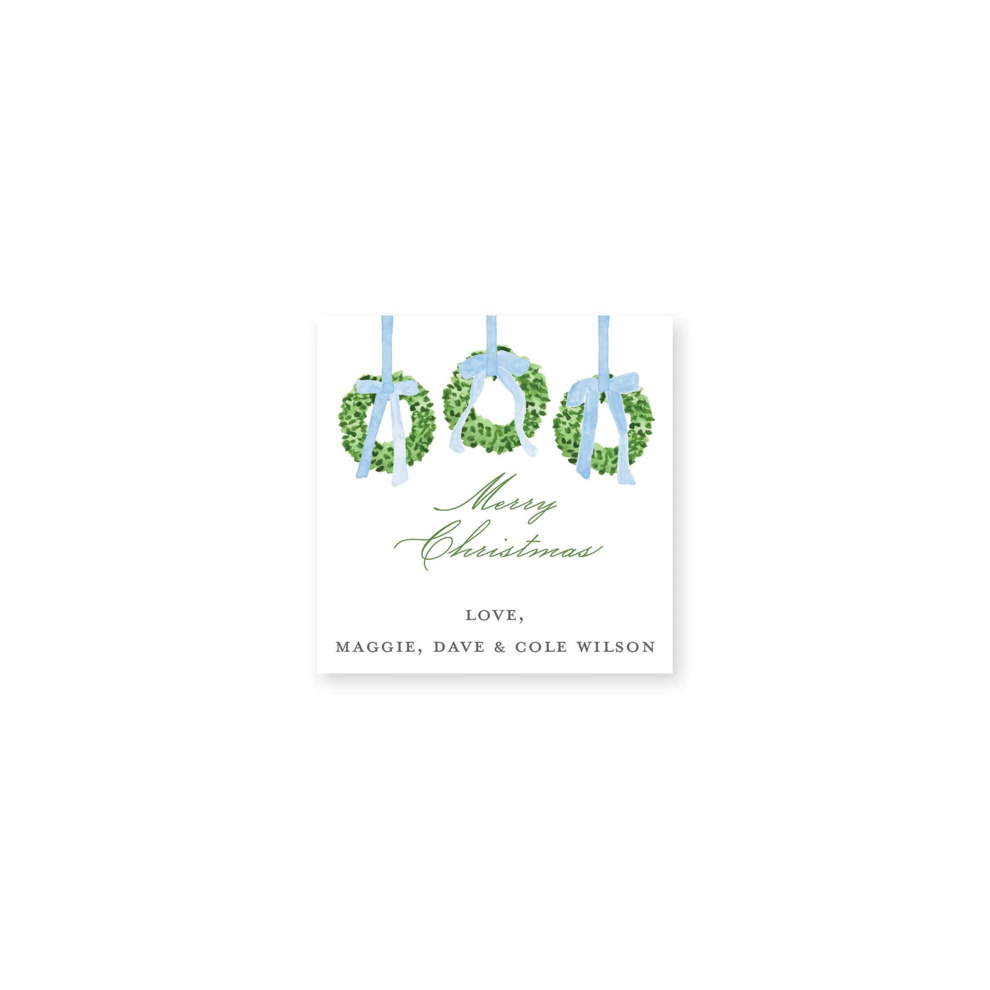 Trio of Wreahts Christmas Gift Stickers