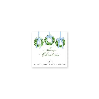 Trio of Wreahts Christmas Gift Stickers