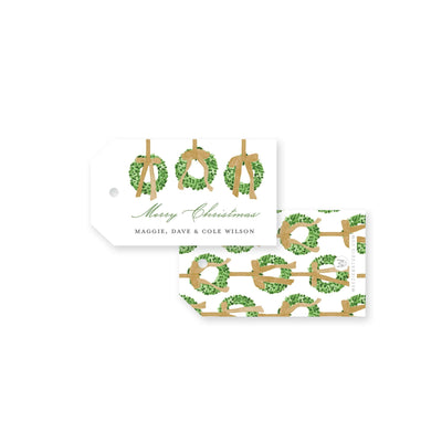 Trio of Wreaths Christmas Gift Tag