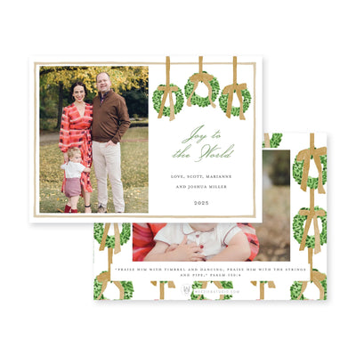 Trio of Wreaths Horizontal Christmas Card