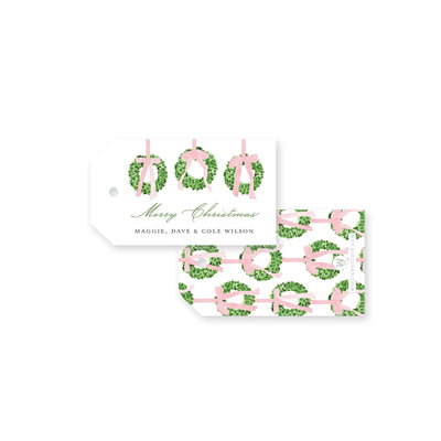 Trio of Wreaths Christmas Gift Tag