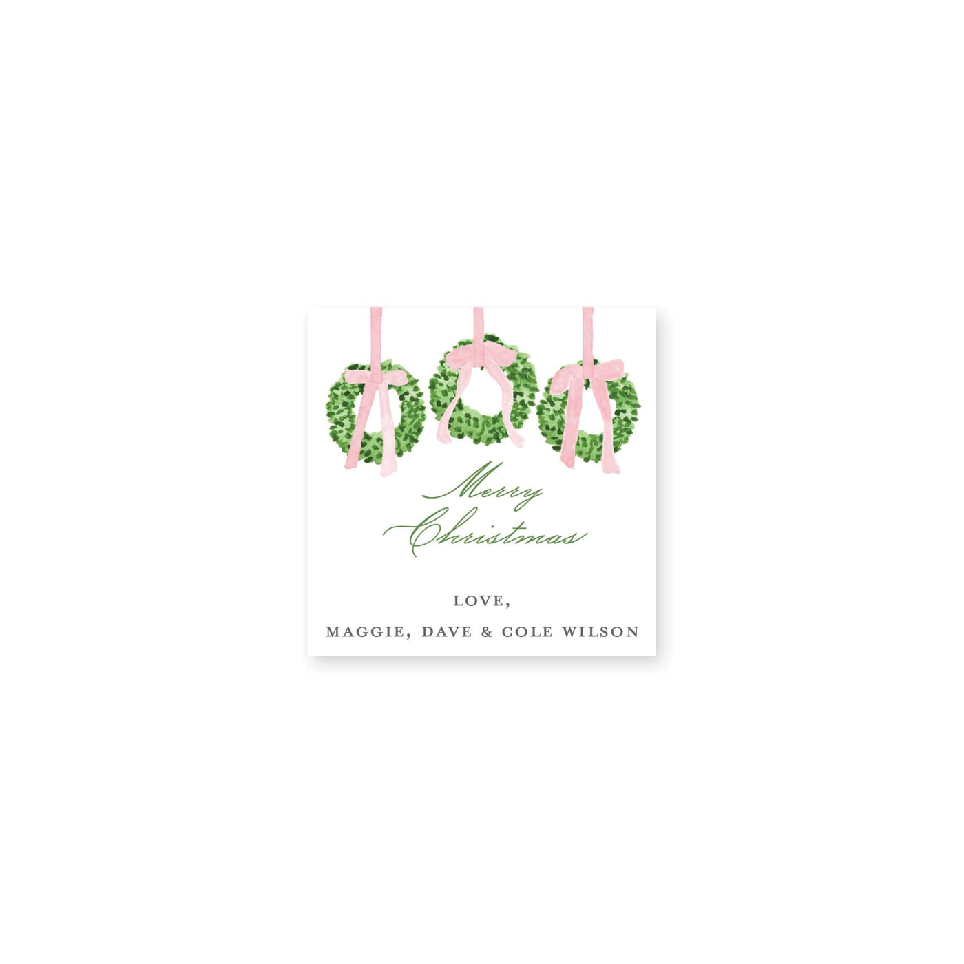 Trio of Wreahts Christmas Gift Stickers