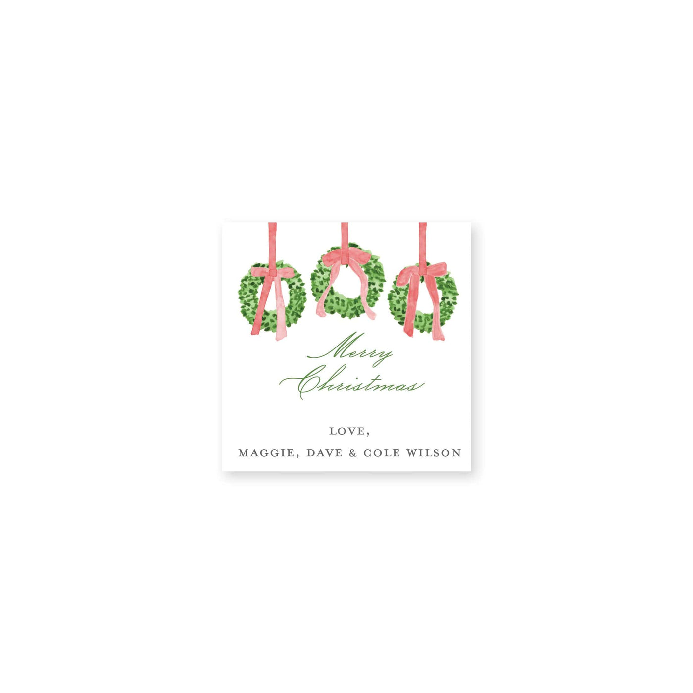 Trio of Wreahts Christmas Gift Stickers
