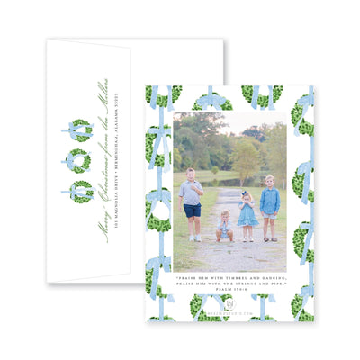 Trio of Wreaths Vertical Christmas Card