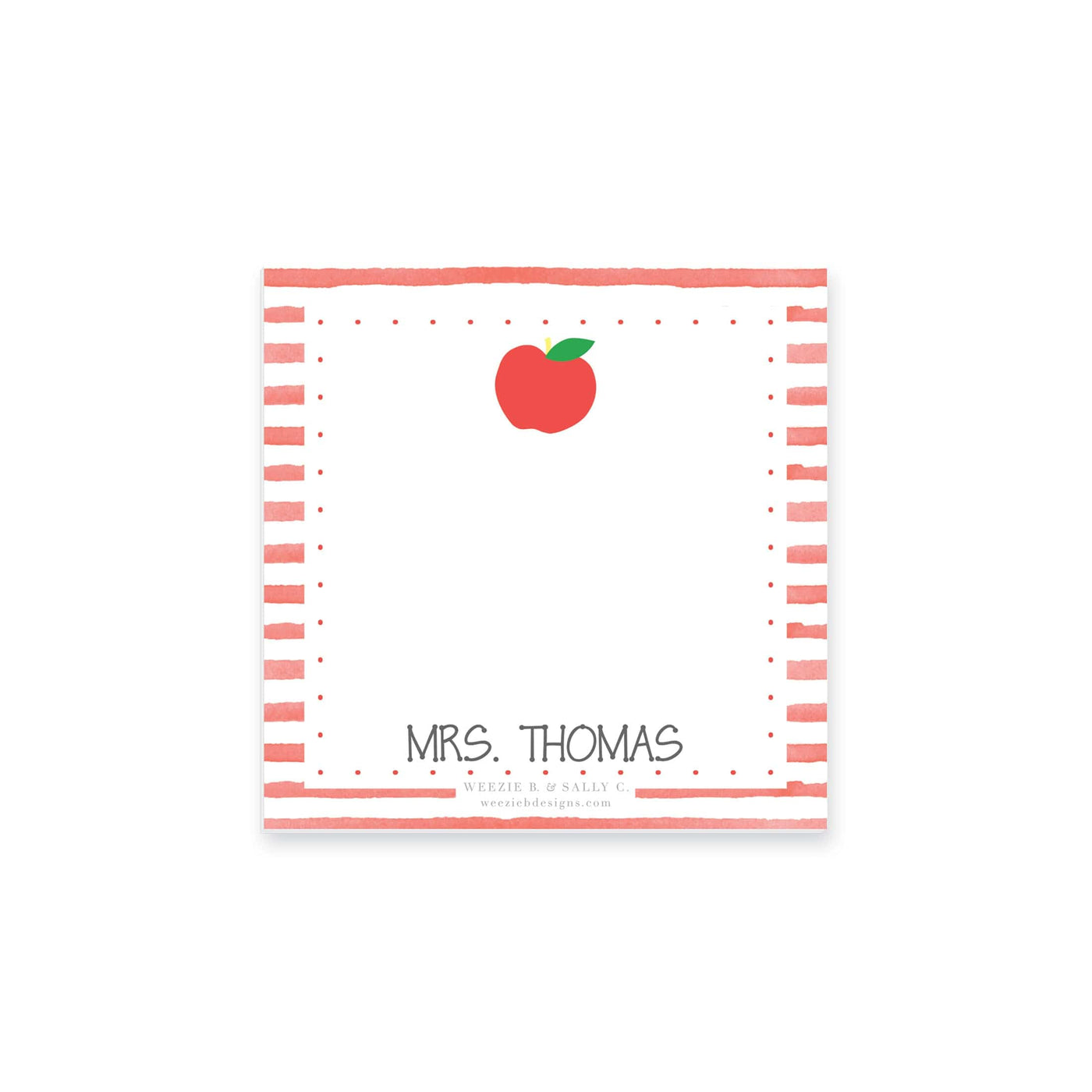 Apple Gingham Stripes Notepad