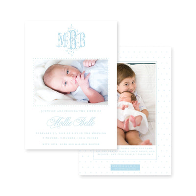 Fanciful Vertical Birth Announcement
