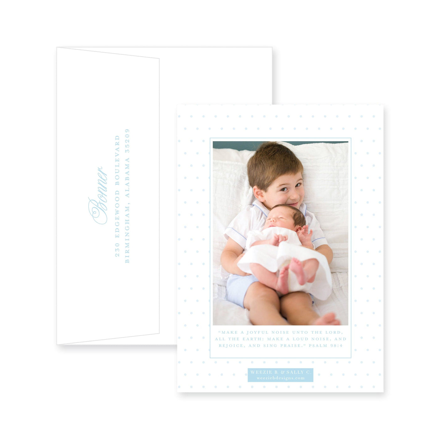Fanciful Vertical Birth Announcement
