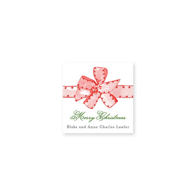 Pom Pom Bow Christmas Stickers