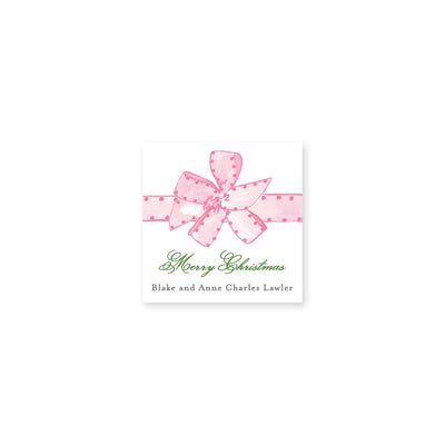 Pom Pom Bow Christmas Stickers