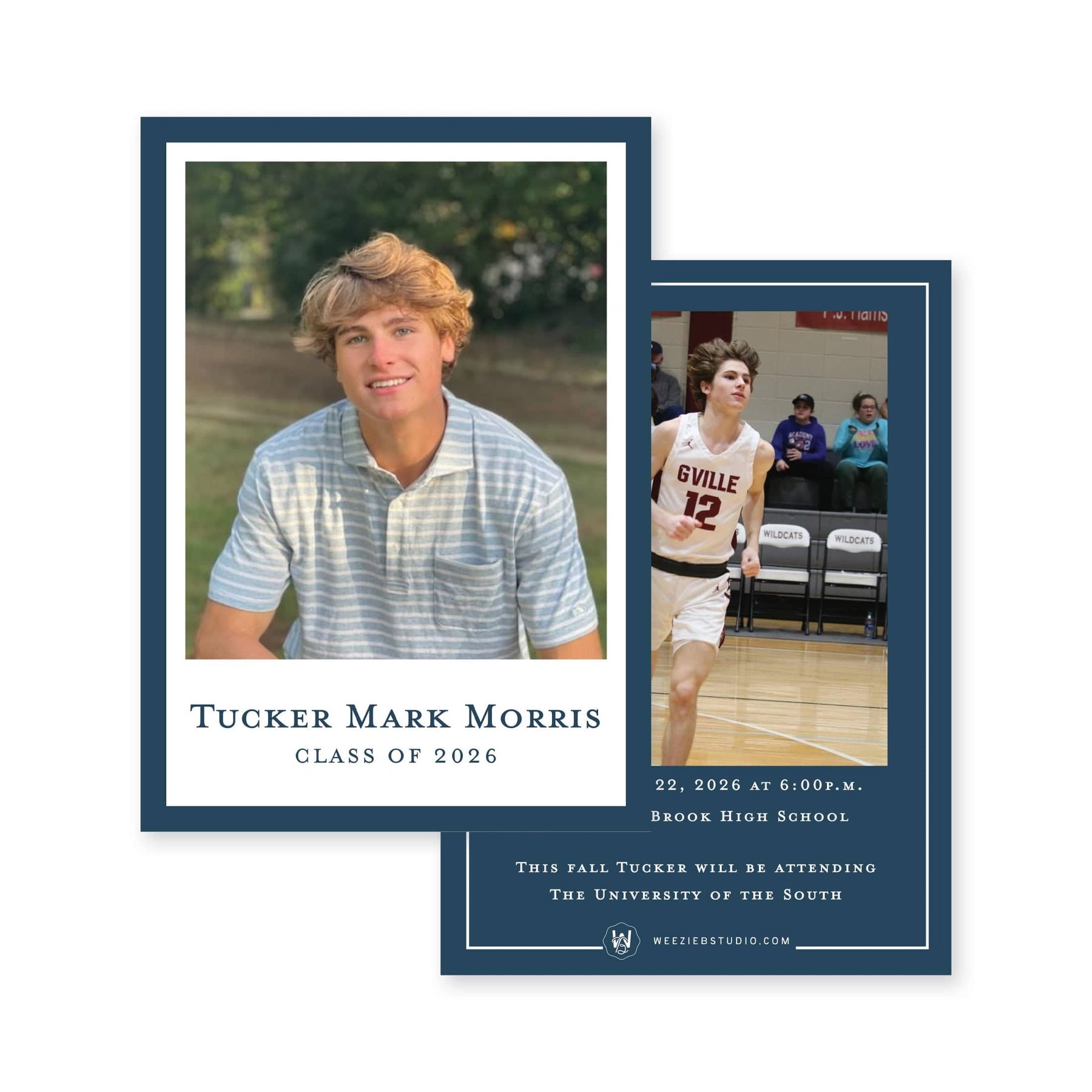 Short Vertical Graduation Bold Border Vertical Graduation Announcement – Weezie B. Studio
