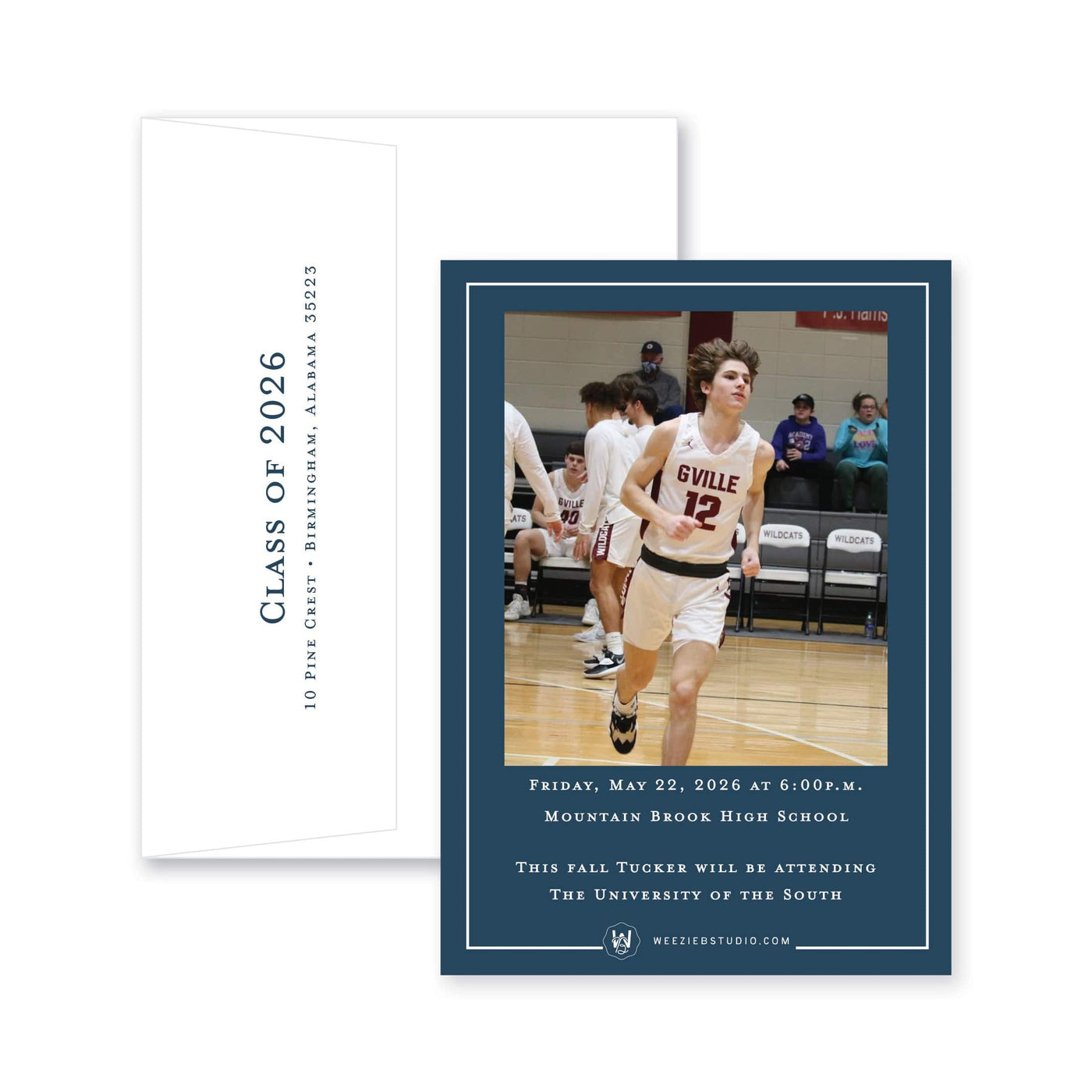 Short Vertical Graduation Bold Border Vertical Graduation Announcement – Weezie B. Studio