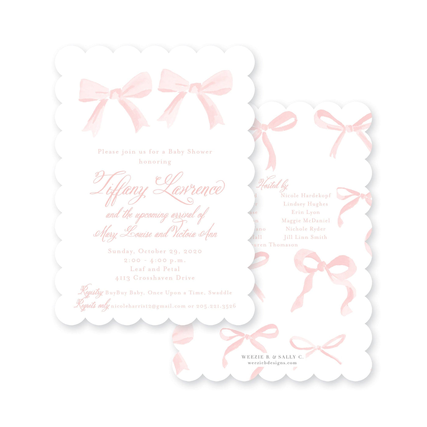Bows In Watercolor Baby Shower