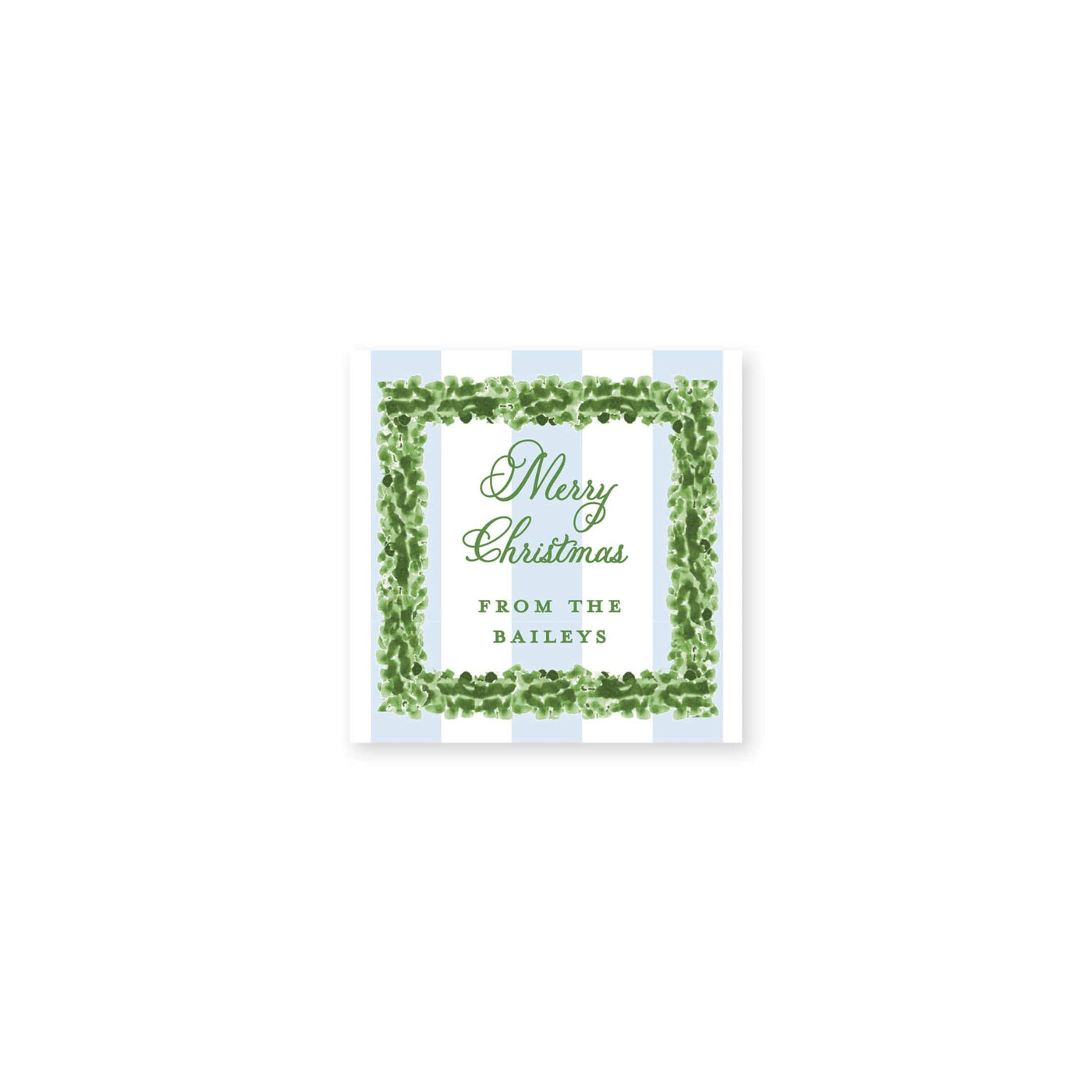 Boxwood Stripes Christmas Gift Stickers