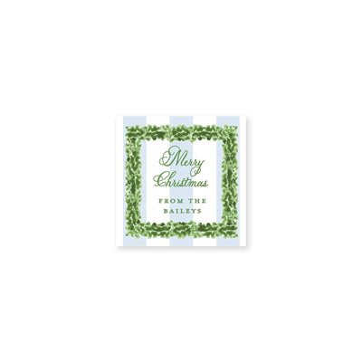 Boxwood Stripes Christmas Gift Stickers