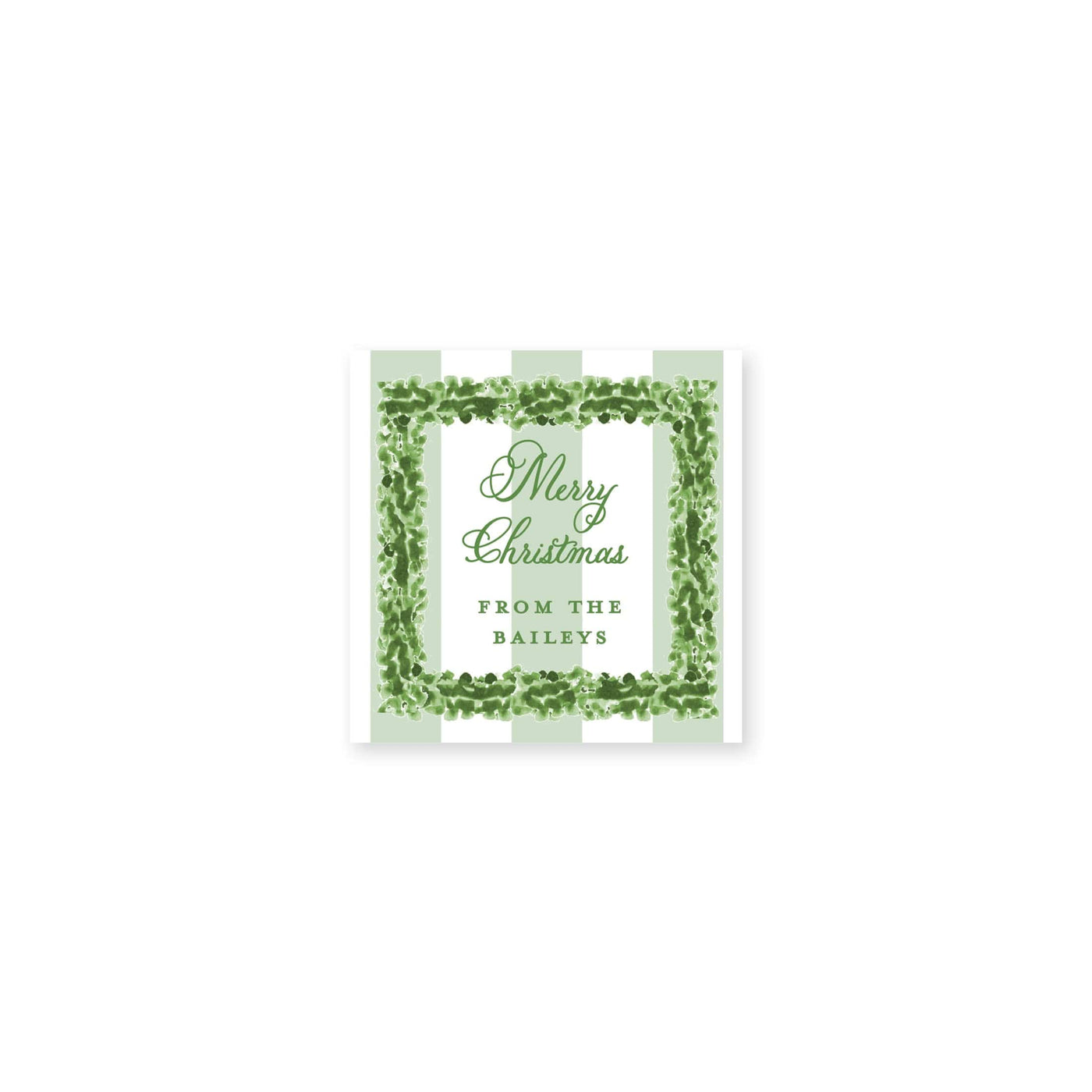 Boxwood Stripes Christmas Gift Stickers