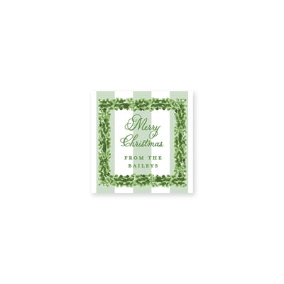 Boxwood Stripes Christmas Gift Stickers
