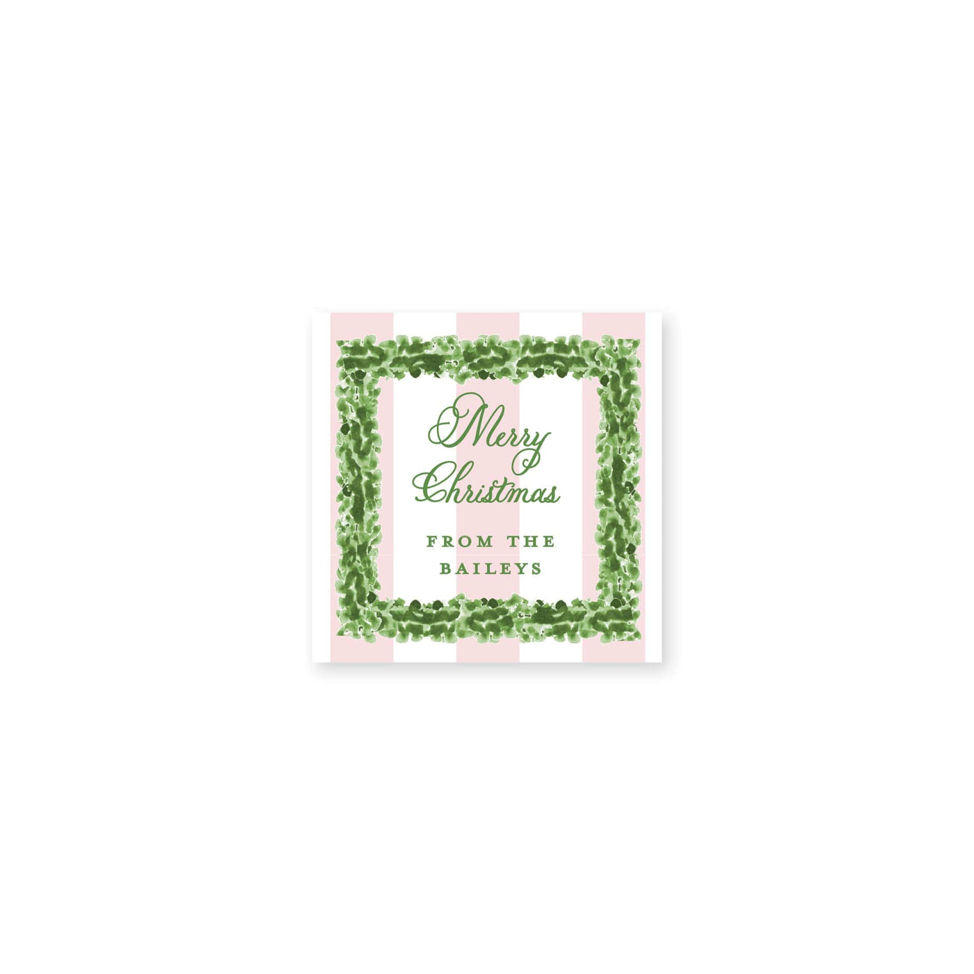 Boxwood Stripes Christmas Gift Stickers