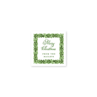 Boxwood Stripes Christmas Gift Stickers