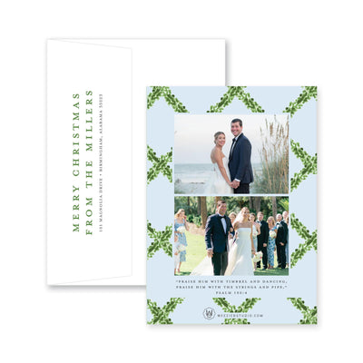 Timeless Boxwood Vertical Christmas Card