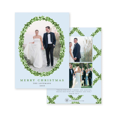 Timeless Boxwood Vertical Christmas Card