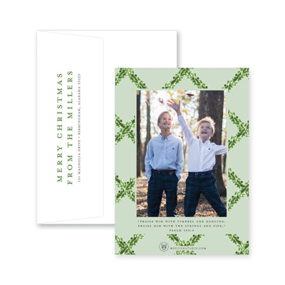 Timeless Boxwood Vertical Christmas Card