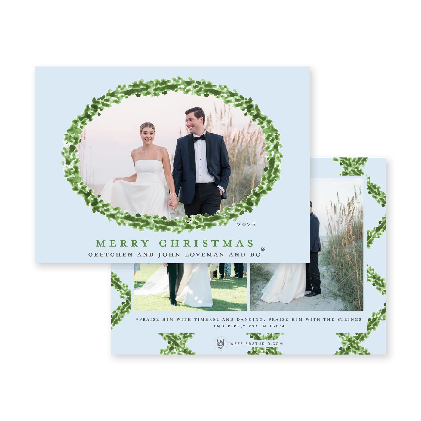 Timeless Boxwood Horizontal Christmas Card
