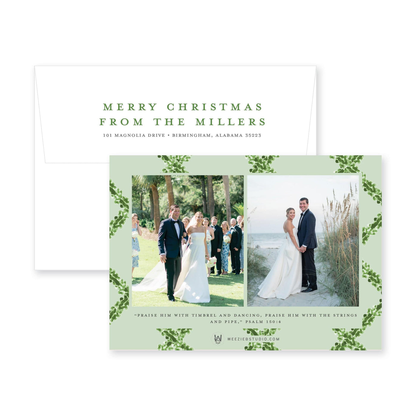 Timeless Boxwood Horizontal Christmas Card
