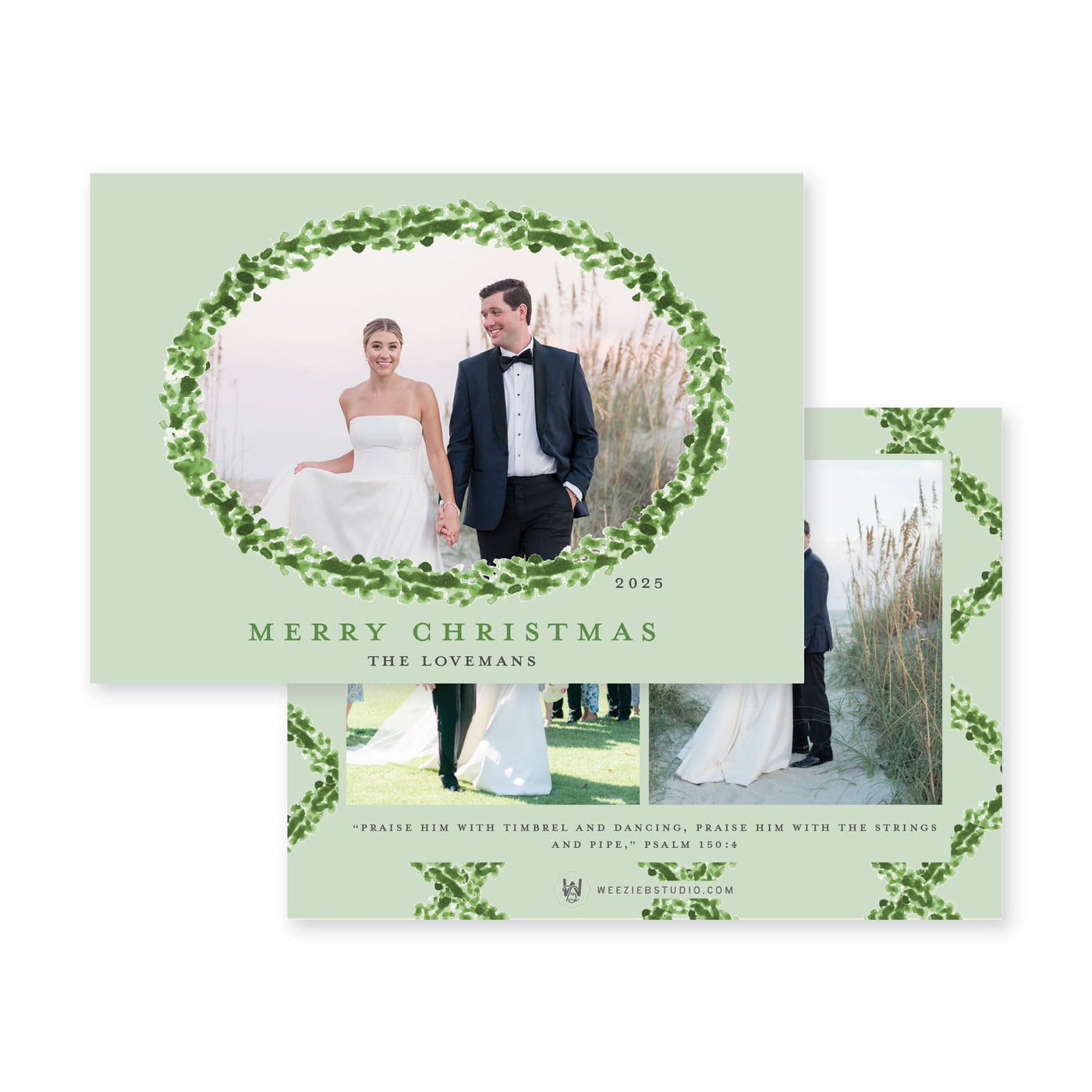 Timeless Boxwood Horizontal Christmas Card