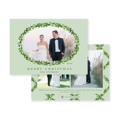 Timeless Boxwood Horizontal Christmas Card