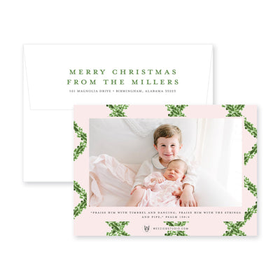 Timeless Boxwood Horizontal Christmas Card