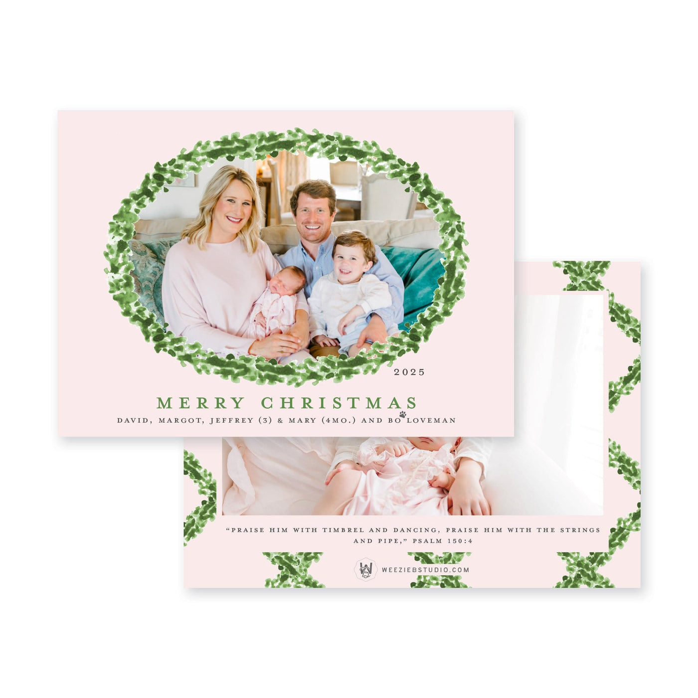 Timeless Boxwood Horizontal Christmas Card