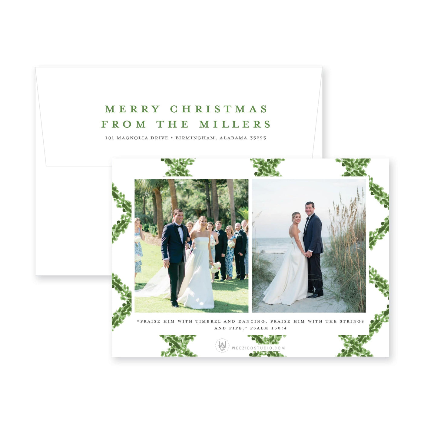 Timeless Boxwood Horizontal Christmas Card