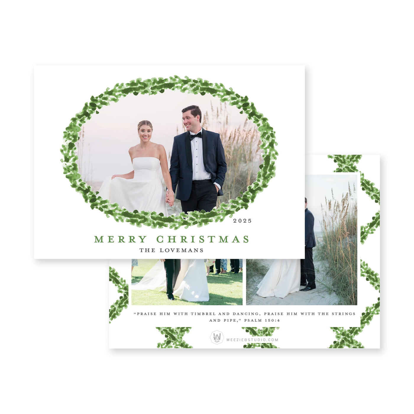 Timeless Boxwood Horizontal Christmas Card
