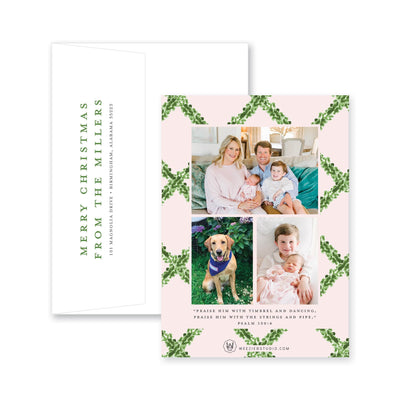 Timeless Boxwood Vertical Christmas Card
