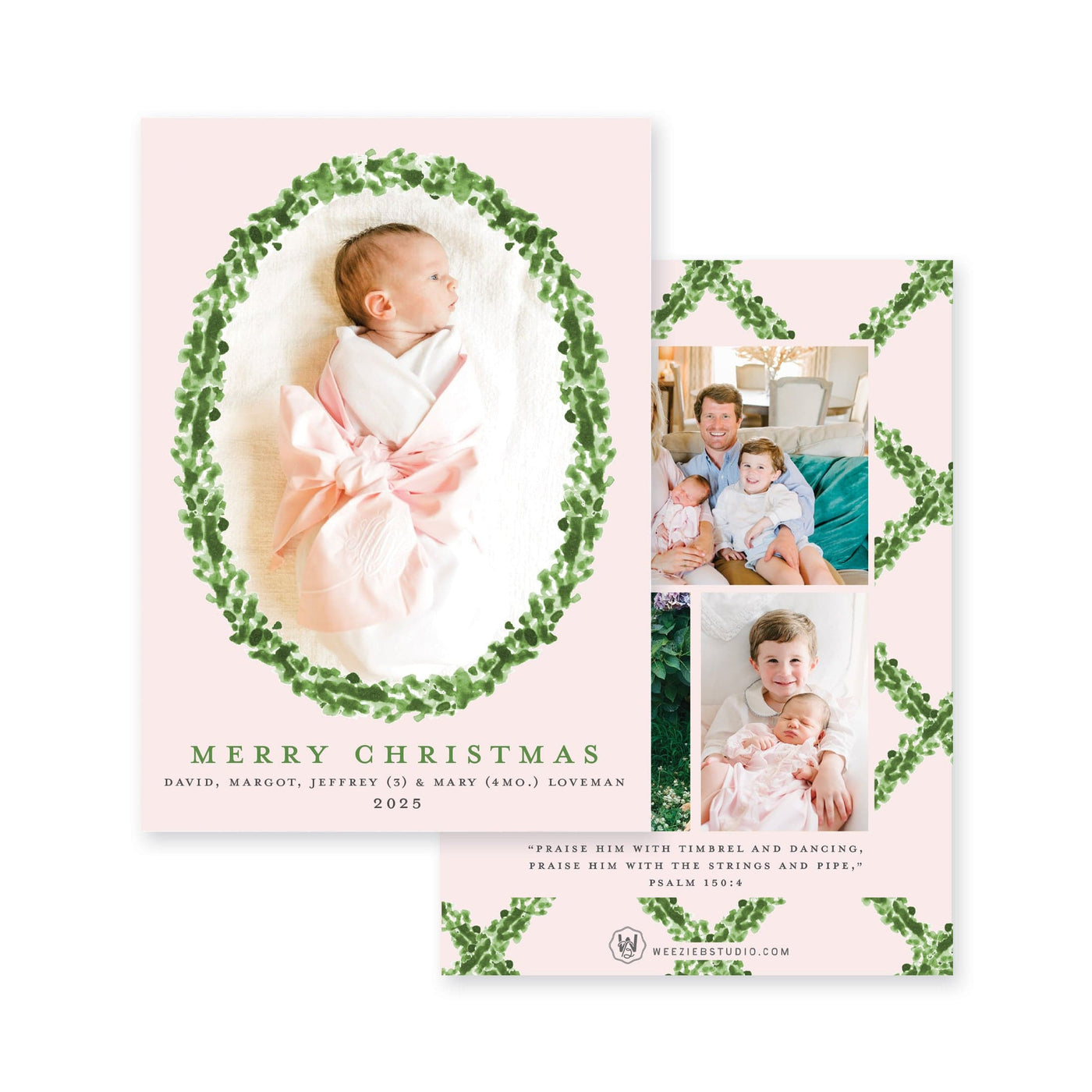Timeless Boxwood Vertical Christmas Card