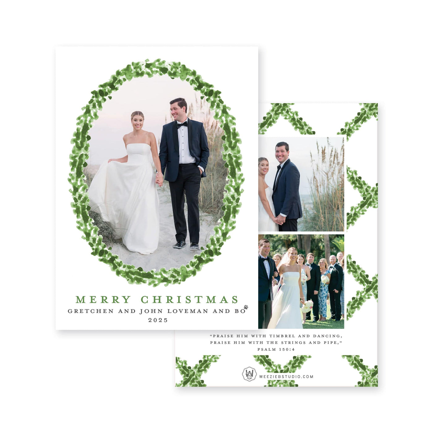 Timeless Boxwood Vertical Christmas Card