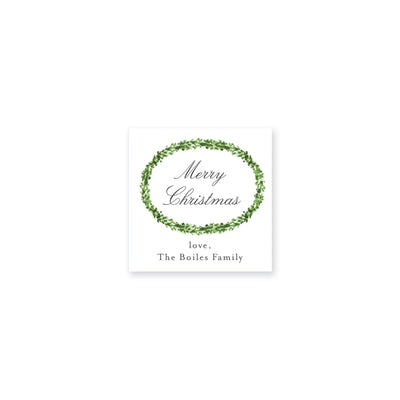 Timeless Boxwood Christmas Gift Stickers