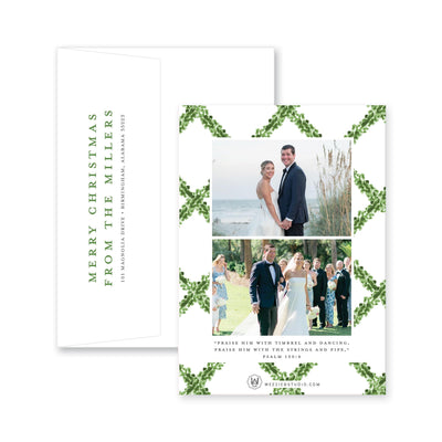 Timeless Boxwood Vertical Christmas Card
