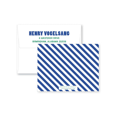 Camp Big Name Stripes Fill-In Flat Note Card