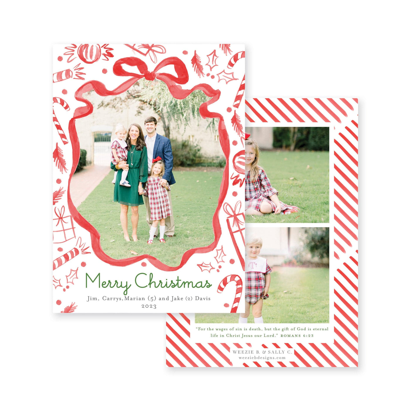 Christmas Candy Vertical Christmas Card
